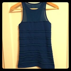 Blue sheer workout tank